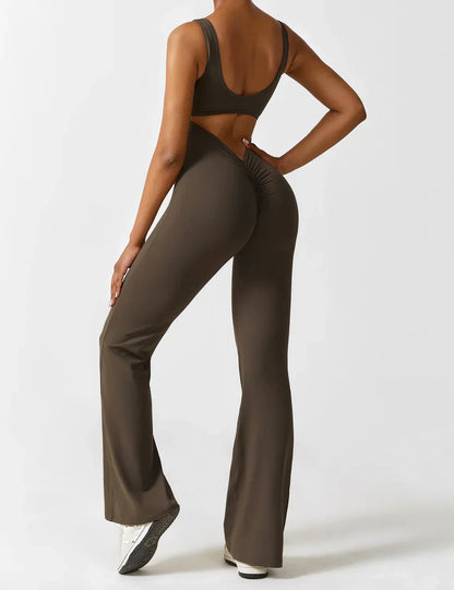 Elena - Flared V-Back Jumpsuit (1+1 GRATIS)