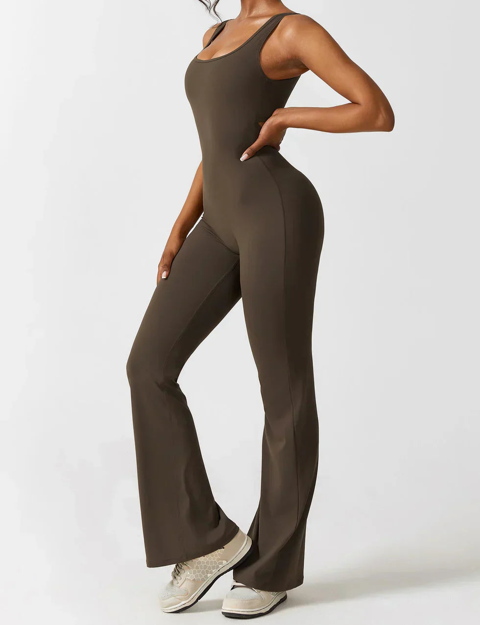 Elena - Flared V-Back Jumpsuit (1+1 GRATIS)