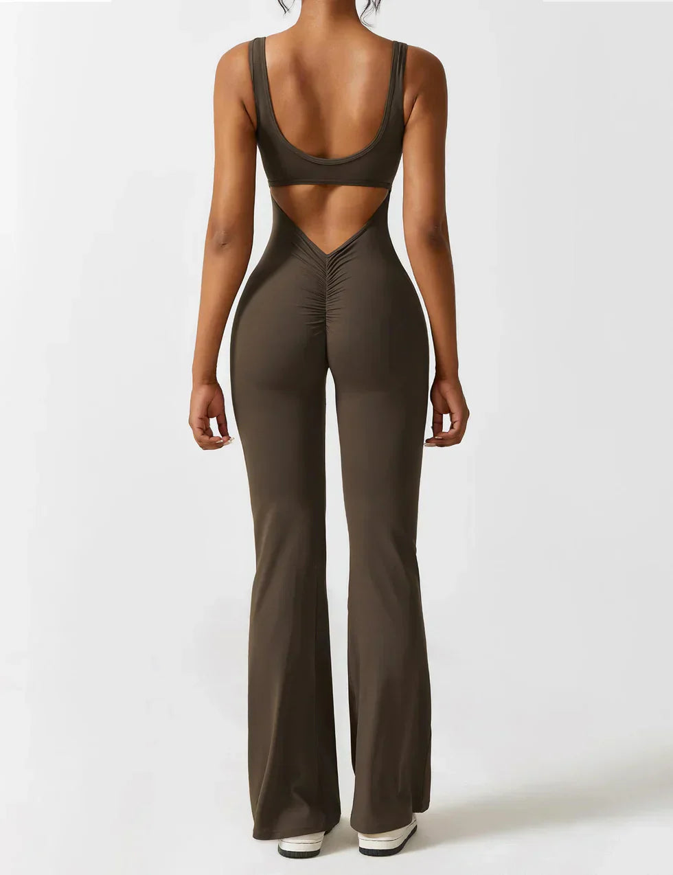 Elena - Flared V-Back Jumpsuit (1+1 GRATIS)