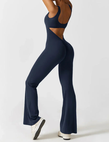 Elena - Flared V-Back Jumpsuit (1+1 GRATIS)
