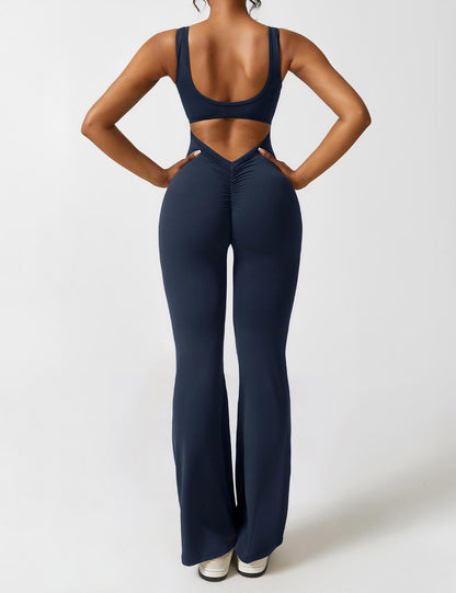Elena - Flared V-Back Jumpsuit (1+1 GRATIS)