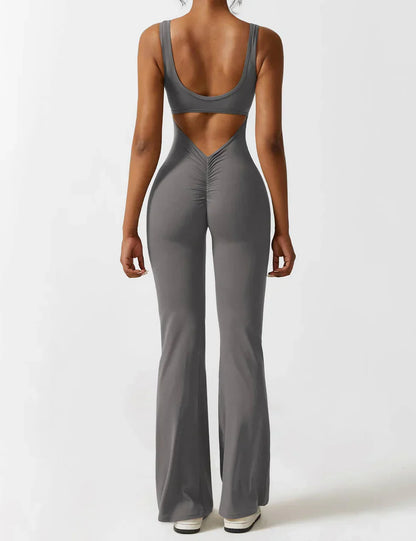 Elena - Flared V-Back Jumpsuit (1+1 GRATIS)