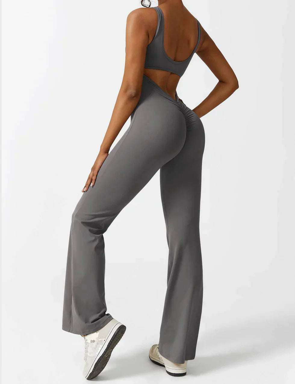 Elena - Flared V-Back Jumpsuit (1+1 GRATIS)