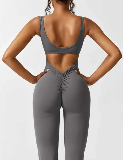 Elena - Flared V-Back Jumpsuit (1+1 GRATIS)