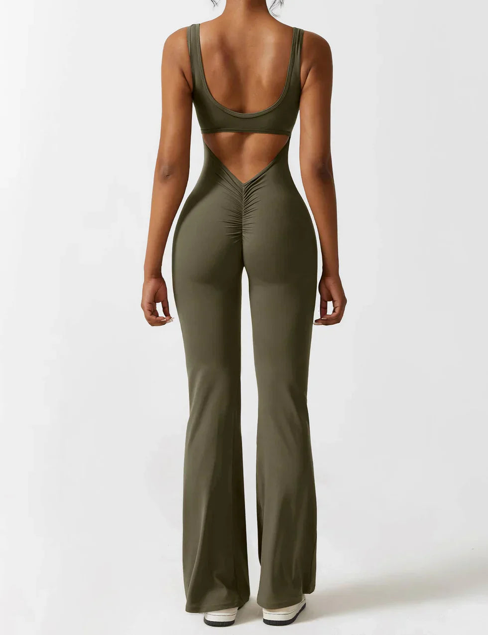 Elena - Flared V-Back Jumpsuit (1+1 GRATIS)