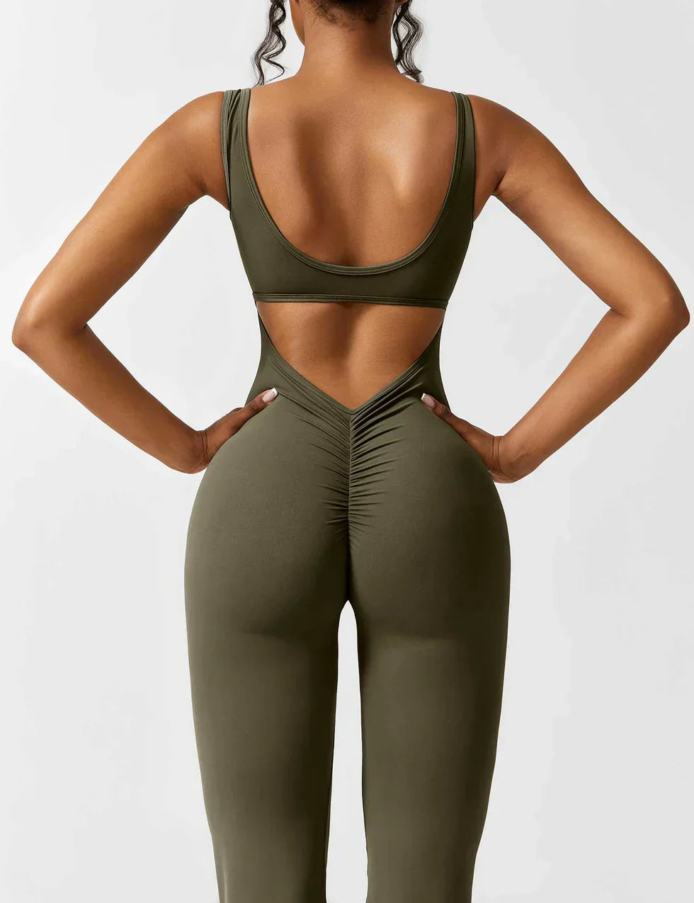 Elena - Flared V-Back Jumpsuit (1+1 GRATIS)