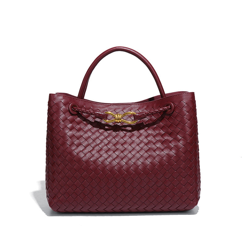Claudia | Chic Woven Leather Tote Bag 