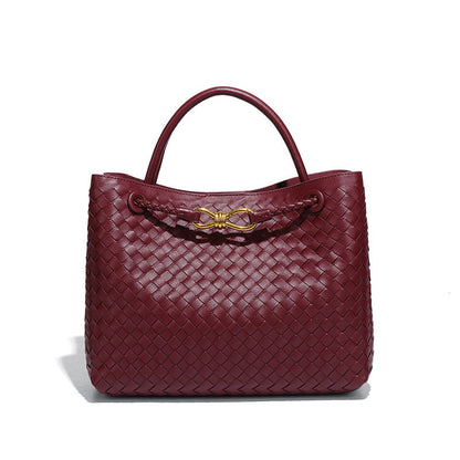 Claudia | Chic Woven Leather Tote Bag 