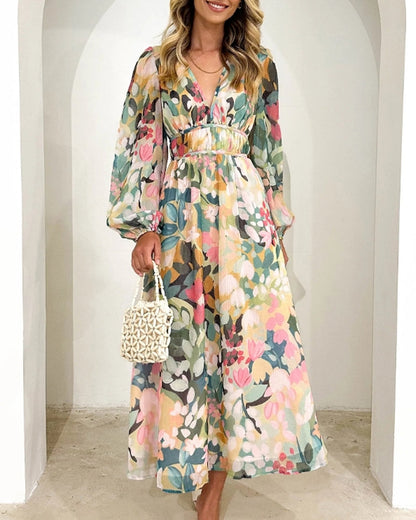 Christel | Elegante Bloemenprint Jurk