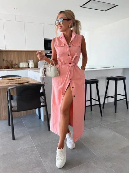 Paige | Casual Denim Button Dress