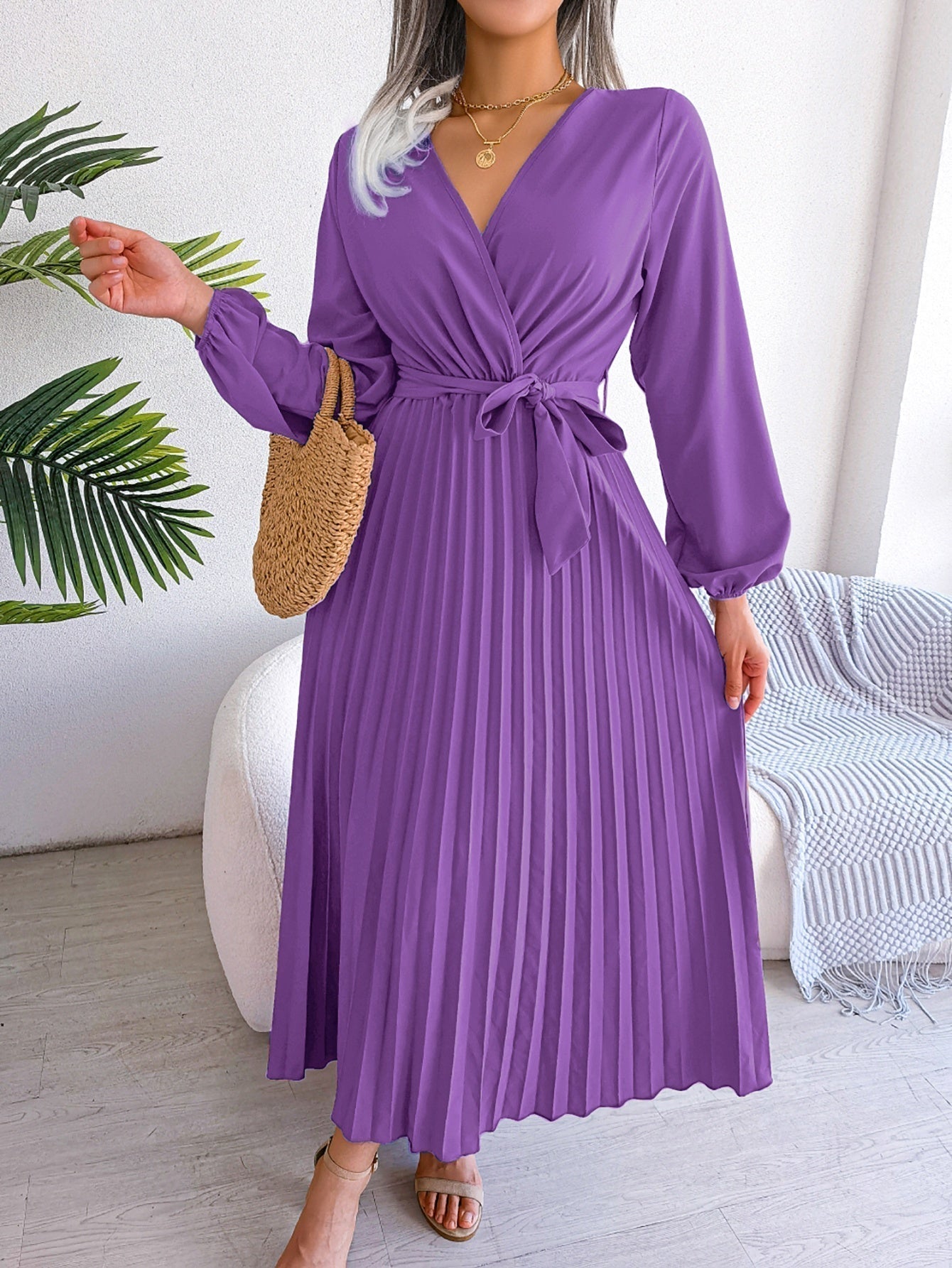 Bianca | Lunaria Elegant Pleated Dress 