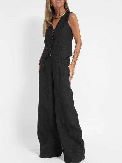 Eleanor | Chic Black Linen Set