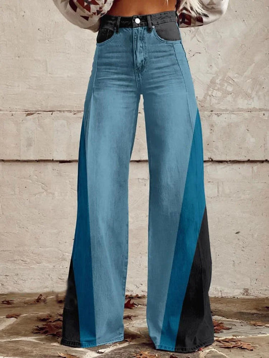 Donna | Stylish Wide-Leg Colorblock Jeans