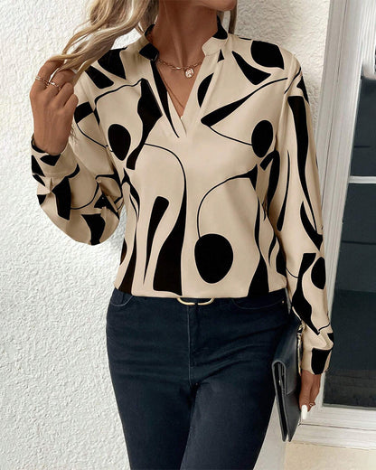 Violet | Chic Abstract Print Blouse