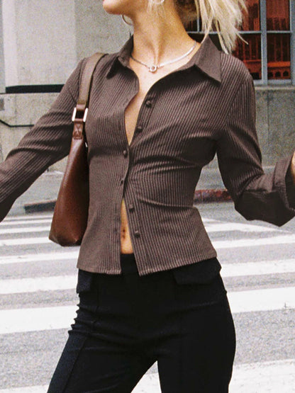 Emma - Blouse in retrostijl met knoopsluiting