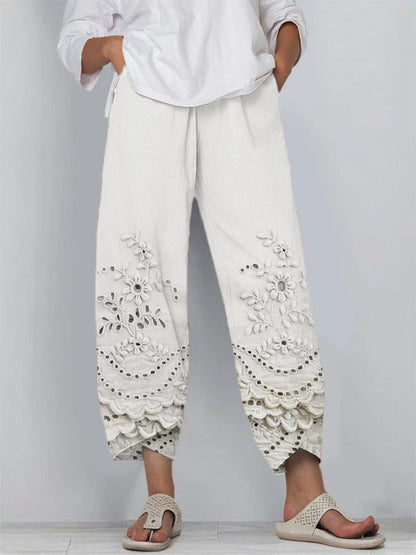 Willow | Elegant Casual Embroidered Trousers