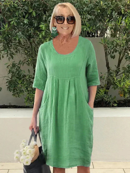 Olivia | Casual Pleated Pocket Dress