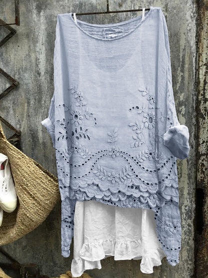 Beatrice | Elegant Embroidered Loose Blouse