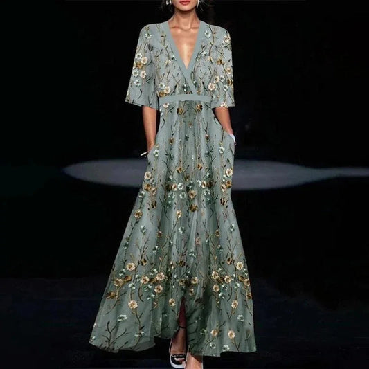 Alicia | Elegant Summer Floral Maxi Dress