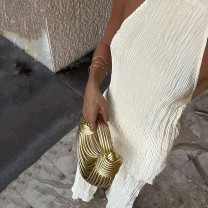 Jasmine | Elegant Pleated Halter Jumpsuit
