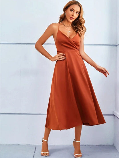 Vanessa | Elegant V-Neck Flowy Dress
