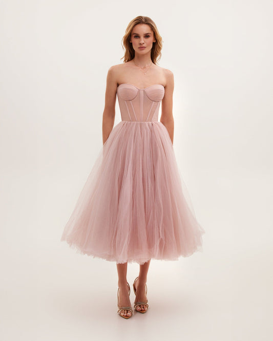 Anna | Elegant Strapless Tulle Dress
