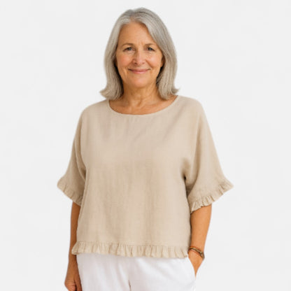 Nina™ | Relaxed Fit Ruffle Blouse