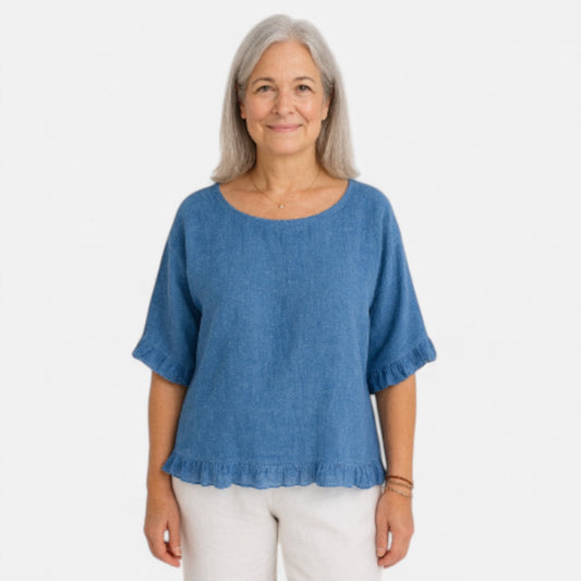 Nina™ | Relaxed Fit Ruffle Blouse