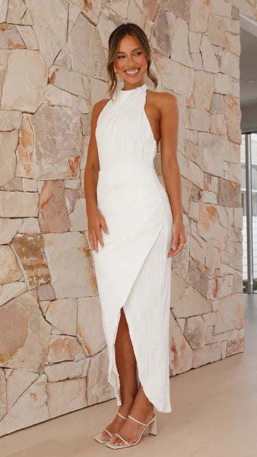 Anna | Elegant Summer Halter Dress