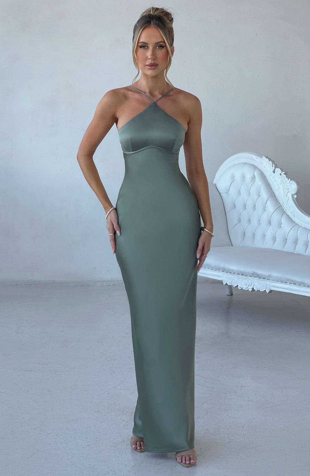 Deborah | Sleek Satin Maxi Dress 