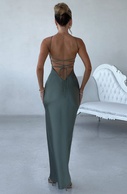 Deborah | Sleek Satin Maxi Dress 