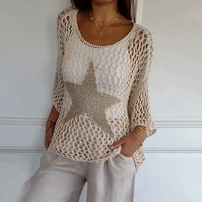 Erica | Stylish Star Pattern Knit Top