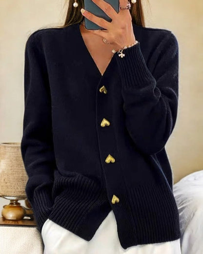 Eline™ | Elegant cardigan with heart-shaped buttons