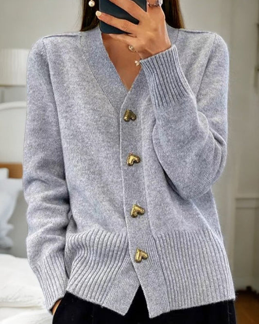 Eline™ | Elegant cardigan with heart-shaped buttons