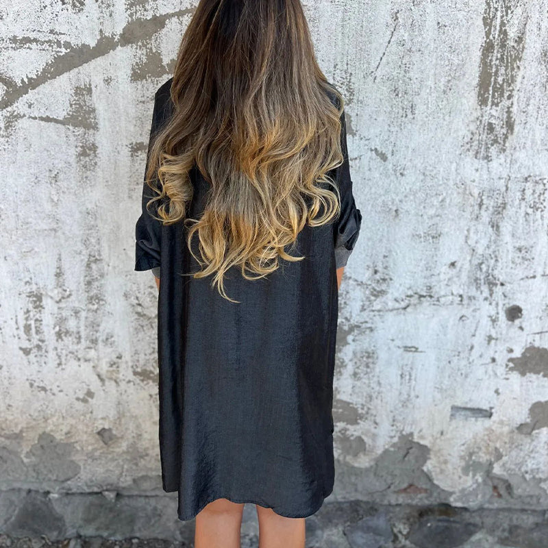 Moniek™ | Comfortabele denim overhemdjurk