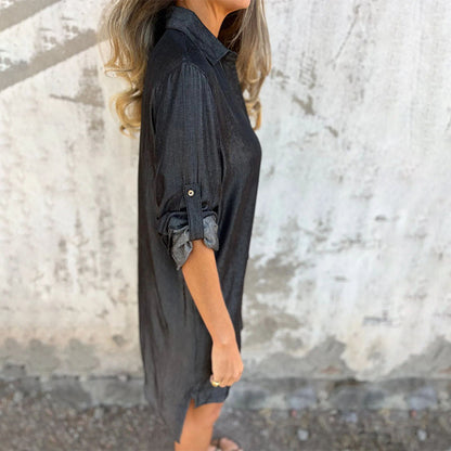 Moniek™ | Comfortabele denim overhemdjurk