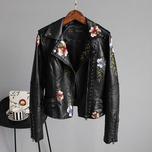 Mila | Embroidered Leather Elegance
