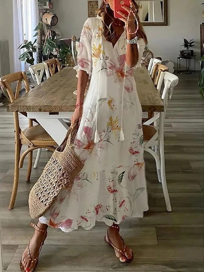 Maya | Boho Chic Floral Maxi Dress