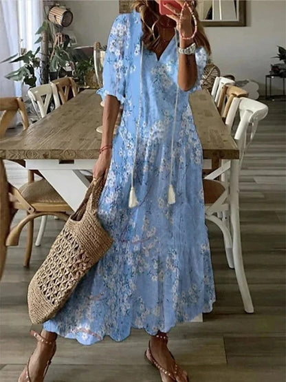 Maya | Boho Chic Floral Maxi Dress