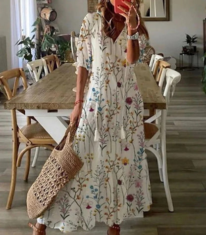 Maya | Boho Chic Floral Maxi Dress