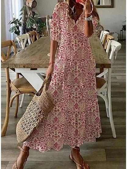 Maya | Boho Chic Floral Maxi Dress