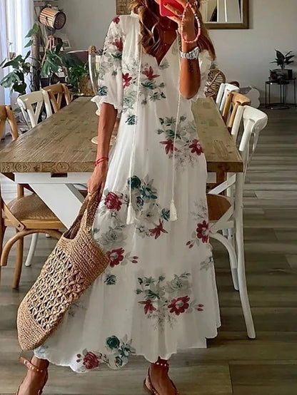 Maya | Boho Chic Floral Maxi Dress
