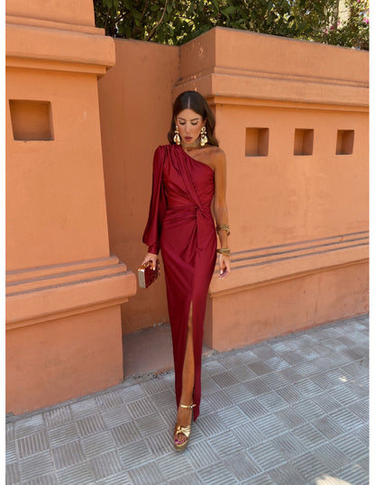 Alma | One-Shoulder Draped Evening Dress