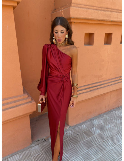 Alma | One-Shoulder Draped Evening Dress