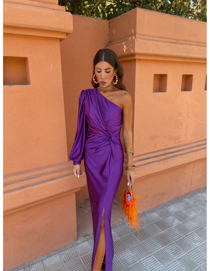 Alma | One-Shoulder Draped Evening Dress