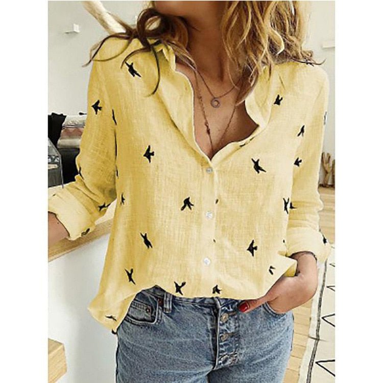 Whitney | Casual Printed Linen Shirt