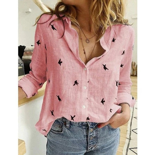 Whitney | Casual Printed Linen Shirt
